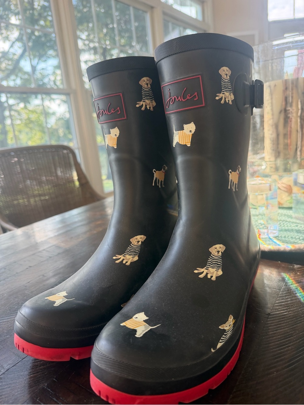 Joules Molly Puppy Print Rain Boots